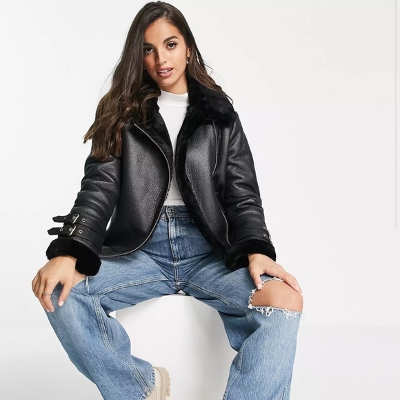 ASOS Jackets & Coats Miss Selfridge Longline Aviator Jacket In